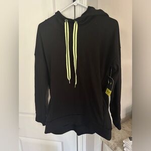 Women Xersion Pullover Hoodie Black Neon String Medium